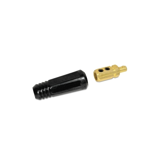 Dinse Style Cable Plug and Socket, Male, Ball Point Connection, 3/0 AWG to 2/0 AWG Cable Capacity