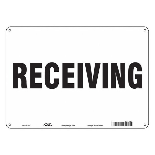 Receiving, 14 in W x 10 in H, Horizontal Rectangle, Polyethylene, 473C51