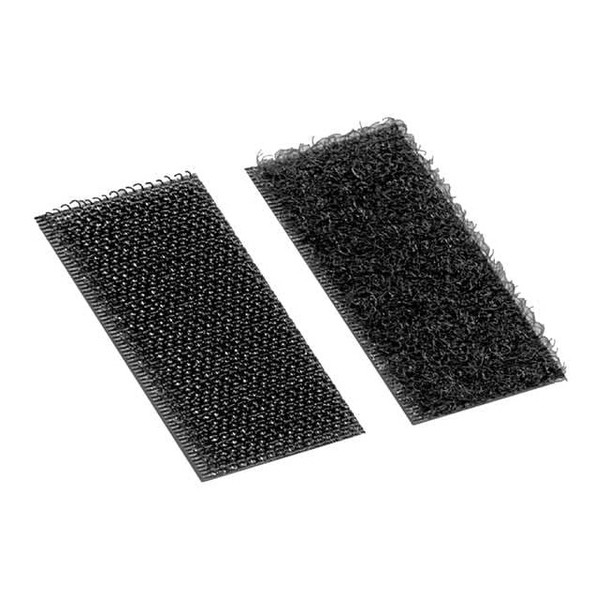 Reclosable Fastener Shapes, Acrylic Adhesive, 2 in, 1 in W, Black, 100 PK