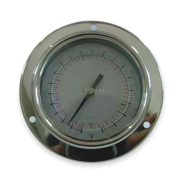 Panel mount bimetal stem thermometer, range -40 to 160 Degrees F, 9" stem.