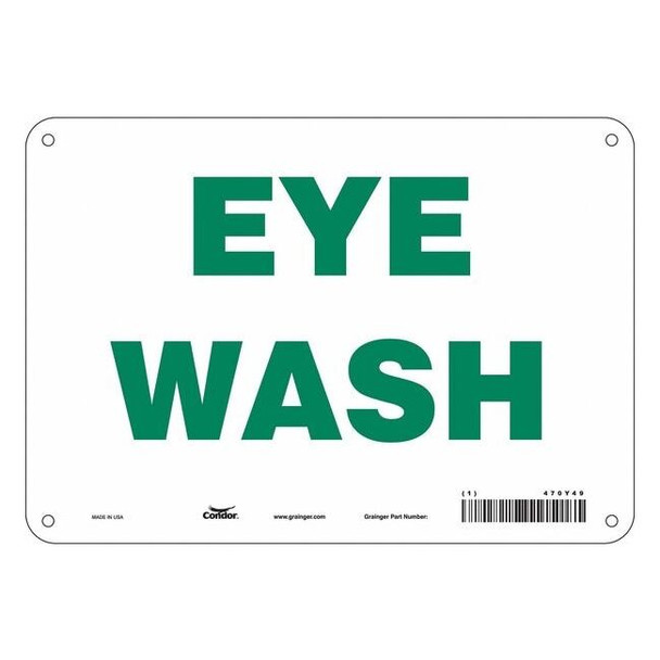 Eye Wash, 10 in W x 7 in H, Vertical Rectangle, Polyethylene, 470Y49
