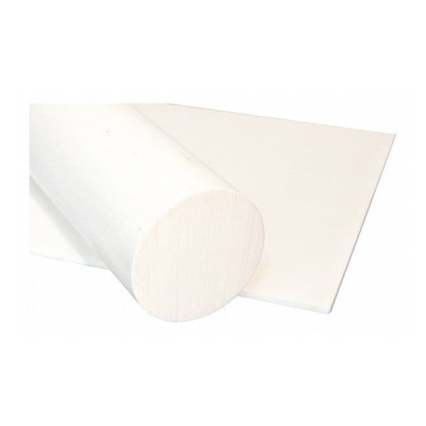 Manufacturer Varies White PET-P Rod Stock 1 ft. L, 1/2" Dia. 1UTW5