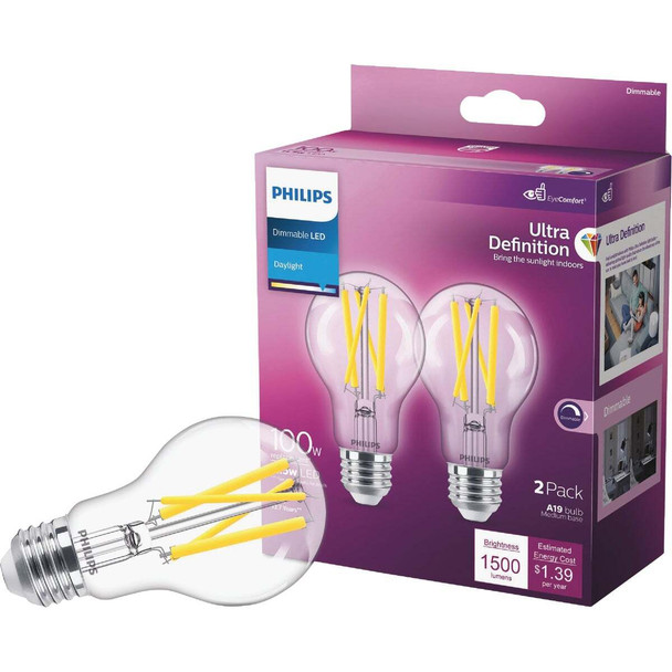 Philips 2pk 100w Clra19 Led Bulb 587030