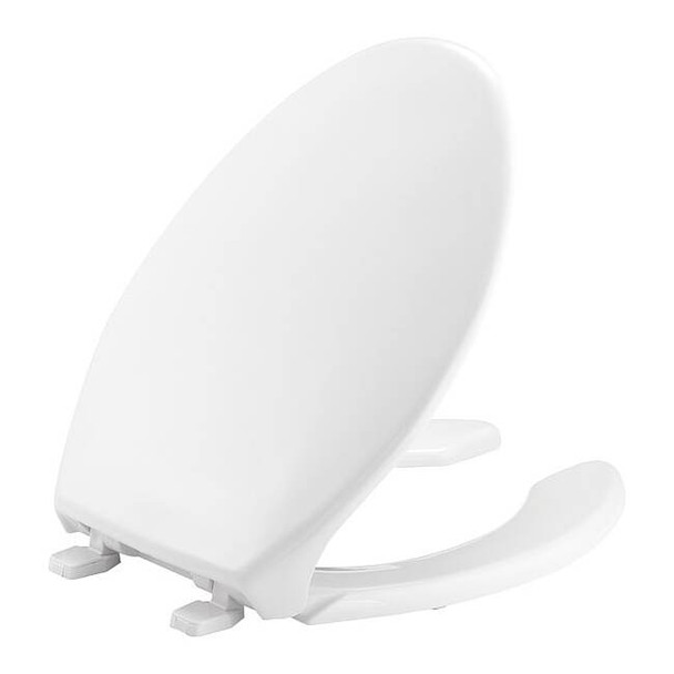 Bemis Toilet Seat With Cover, Plastic, Elongated, White 1950-000