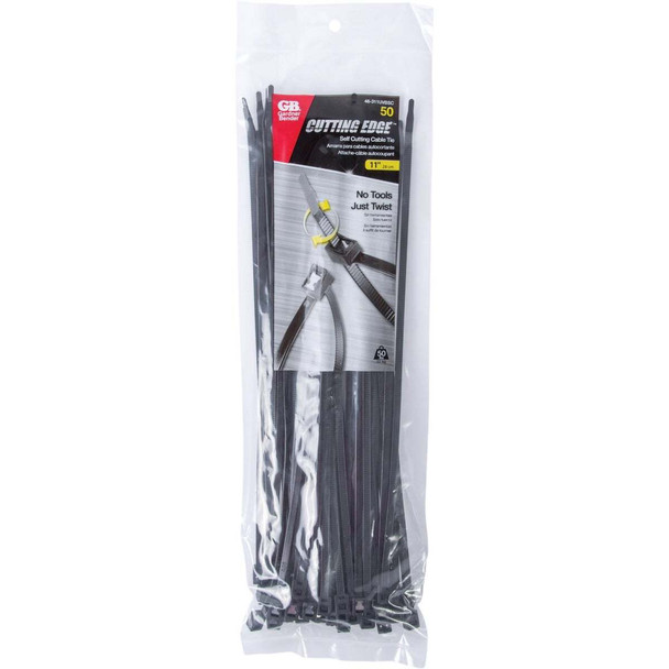 Gardner Bender 50pc 11" Blk Twist Tie 46-311UVBSC