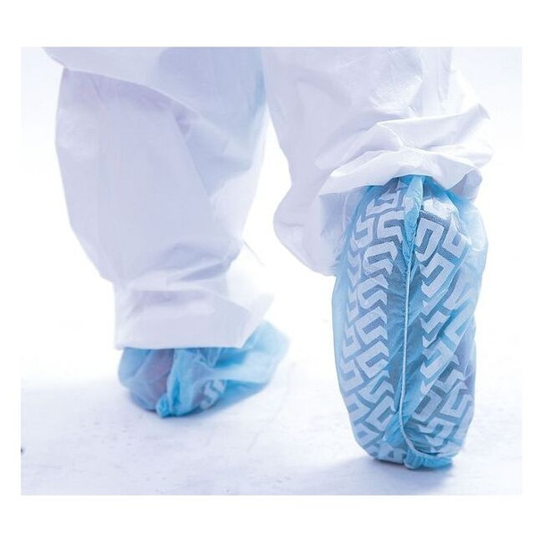 Shoe Covers, Polypropylene, Slip-Resistant Sole, Universal Size, Blue, 300 PK