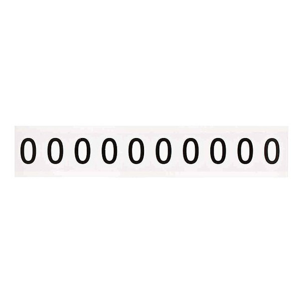 Brady Number Label,Character 0,1 In. H,Vinyl,PK10 9713-0