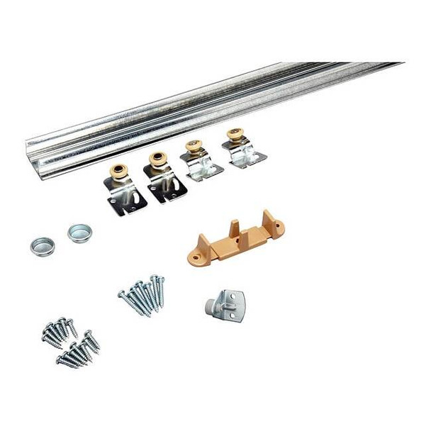 John Sterling Bypassing Door Hanger Kit,Mill, 96"L R-BYP-50-2D8