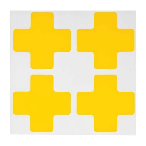 Floor Marking Tape, Polyester, Solid, Yellow, 2 in W., 8 mil Thickness, 20 PK