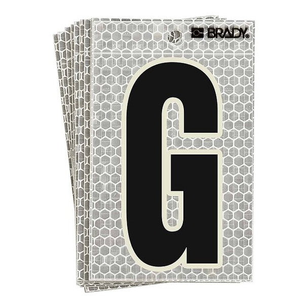 Brady LetterLabel,3-1/2inH,2-1/2inW,PK10 3010-G