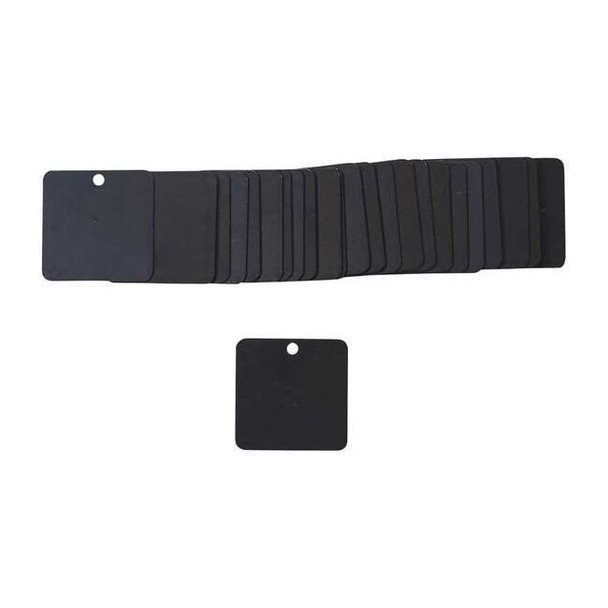 Brady Blank Tag, Aluminum, 2 in H x 2 in W, Black, Square, 25 PK 87637