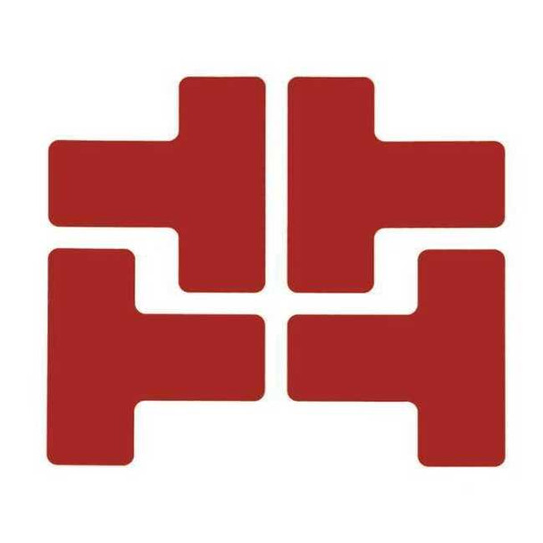 Floor Marking Tape, Polyester, Solid, Red, 2 in W., 8 mil Thickness, 20 PK
