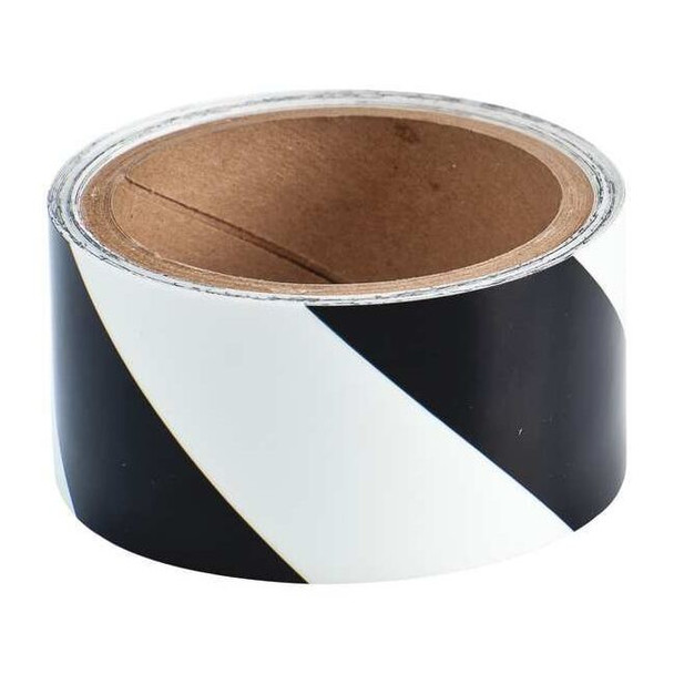 Floor Marking Tape, Polyester, No Legend, Black, 2 in W., 8 mil Thickness