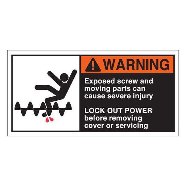 Brady Warning Label,2-1/2inHx5inW,HP Poly.,PK5, 96165 96165
