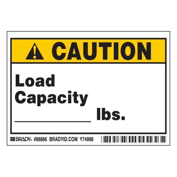 Brady Machine/Equipment Labl,3-1/2inHx5inW,PK5, 86866 86866