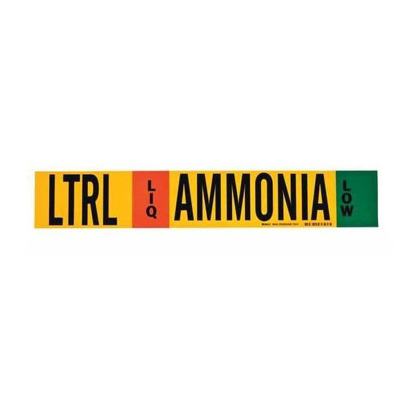 Brady Ammonia Pipe Marker,LTRL,8In and Above, 90454 90454