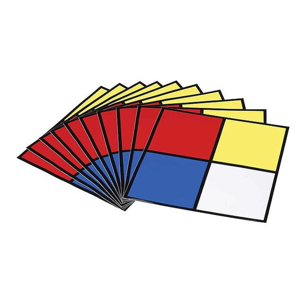 NFPA Placard, NFPA Diamond Picto, vinyl, 2 1/2 in W, 2 1/2 in H, 10 PK