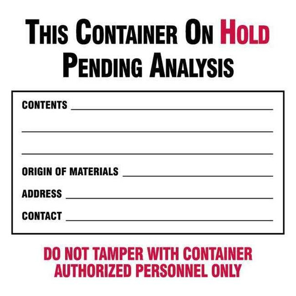 Brady DOT Handling Label, 6" Height, 6", 121140,PK100 121140