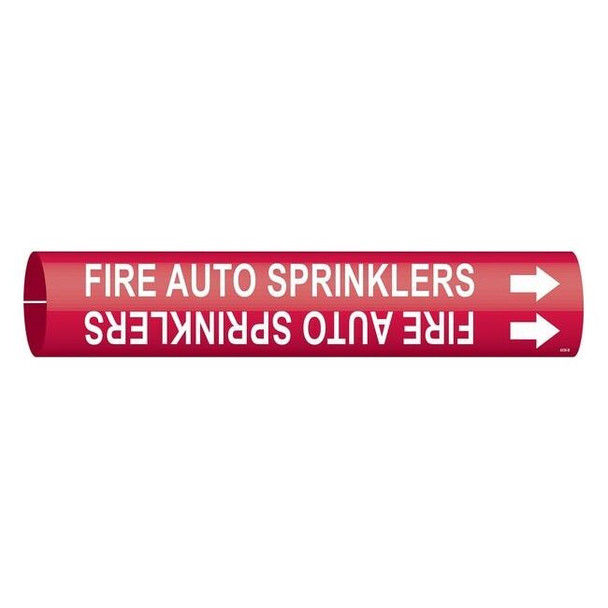 Brady Pipe Marker,Fire Auto Sprinklers,Red, 4059-B 4059-B