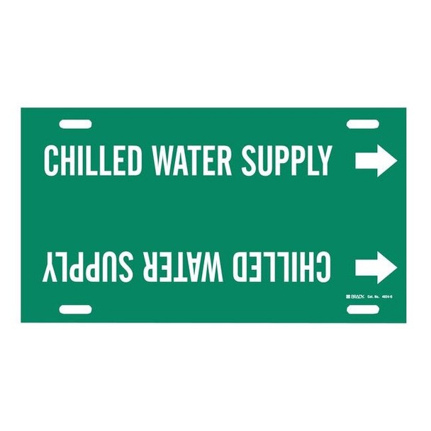 Brady Pipe Mrkr,Chilled Water Supply,8 to9-7/8 4024-G