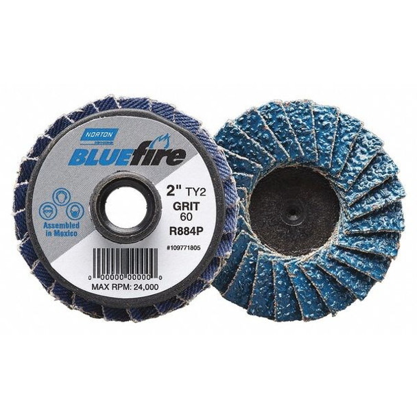 Norton Abrasives Flap Disc, 3 in Dia, P60 Grit, Type 27 77696090182 Norton Abrasives Flap Disc, 3 in Dia, P60 Grit, Type 27 77696090182