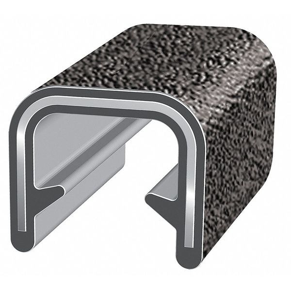 Trim-Lok Edge Trim,Alum Clip,0.36 In W,25 Ft 150B2X3/16-25