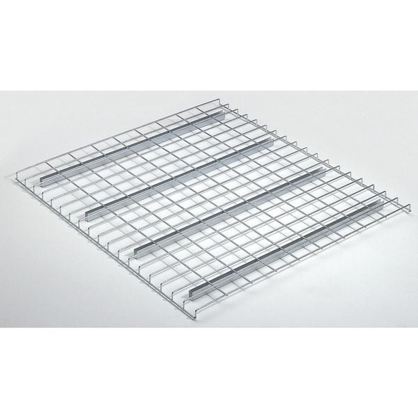 Pallet Rack Decking, Steel Wire, 46 in W, 48 in D, Silver, Zinc Finish, Gauge: 6