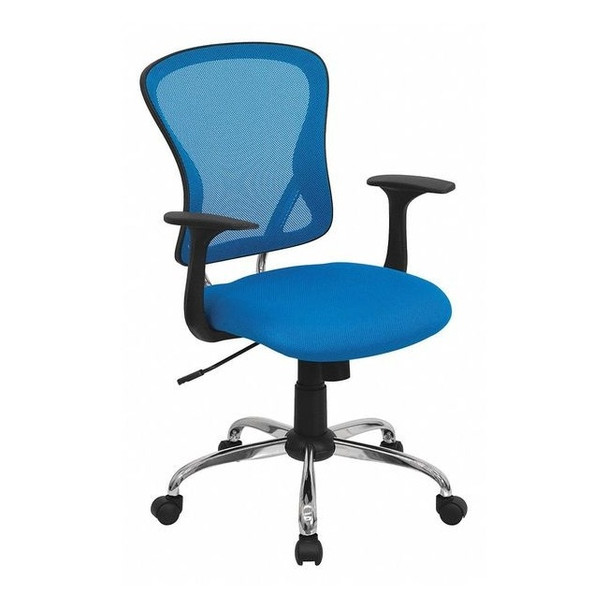 Mesh Task Chair, 22-, Adjustable, Back, Seat: Blue; Frame: Gray