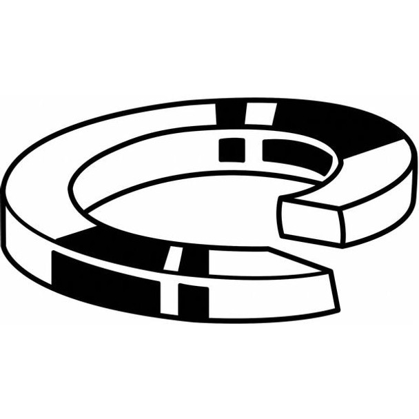 Split Lock Washer, For Screw Size 3/8 in Steel, Black Oxide Finish, 50 PK