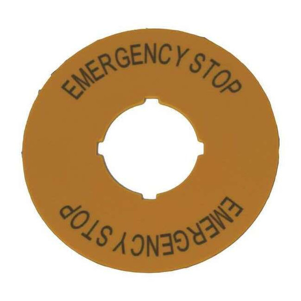 Eaton LegendPlate,EmergencyStop,Blk/Ylw,Round M22-XBK5