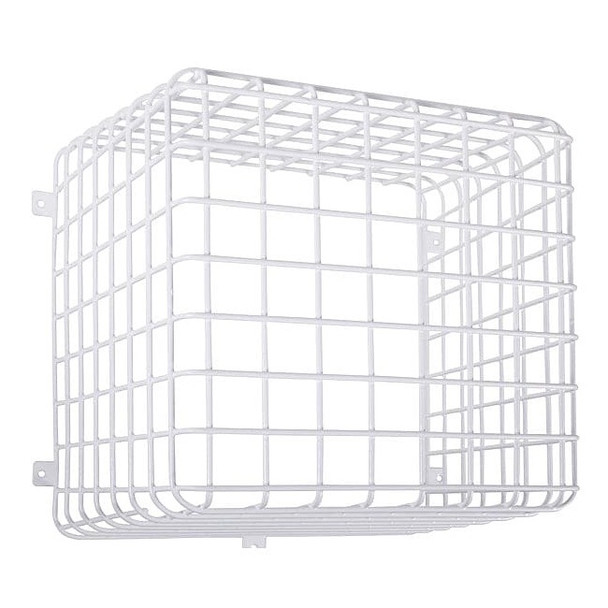 Wire Cage, Steel, Surface Mount, 12 in W x 12 in H x 12 in D, White