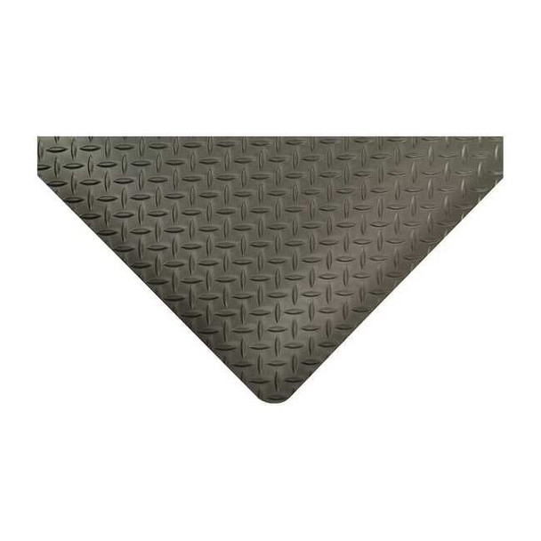 Antifatigue Mat, 3 ft. L x 2 ft. W, 9/16" Thickness, Vinyl, Diamond Plate, Black
