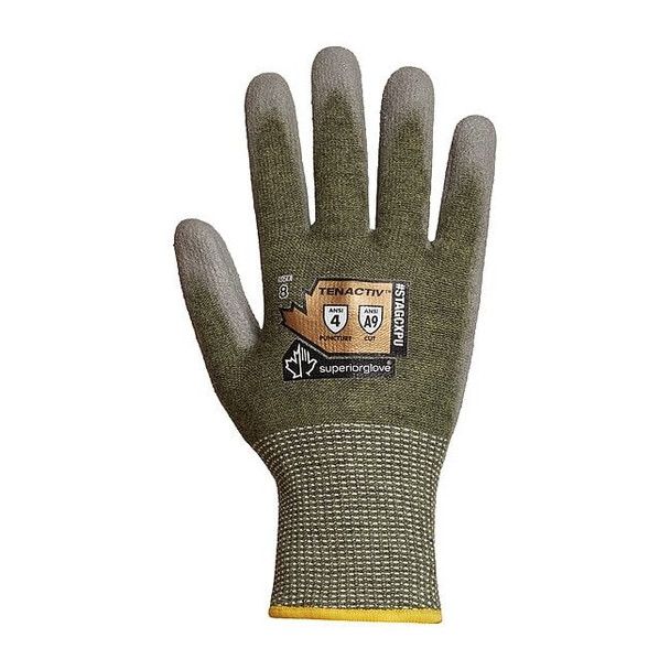 Knit Gloves, Cut Level A9 ,Dipped ,Polyurethane ,Smooth ,M 1 PR