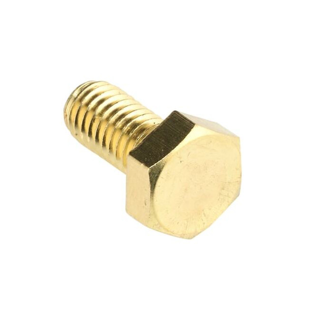 Not Graded, M6-1.00 Hex Head Cap Screw, Plain Brass, 12 mm L, 25 PK