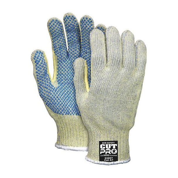 Cut Resistant Coated Gloves, Cut Level A7 ,Dotted ,PVC ,Dotted ,M 1 PR