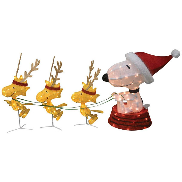 Peanuts 60 In. LED 3D Snoopy & Woodstock Holiday Yard Art 16238