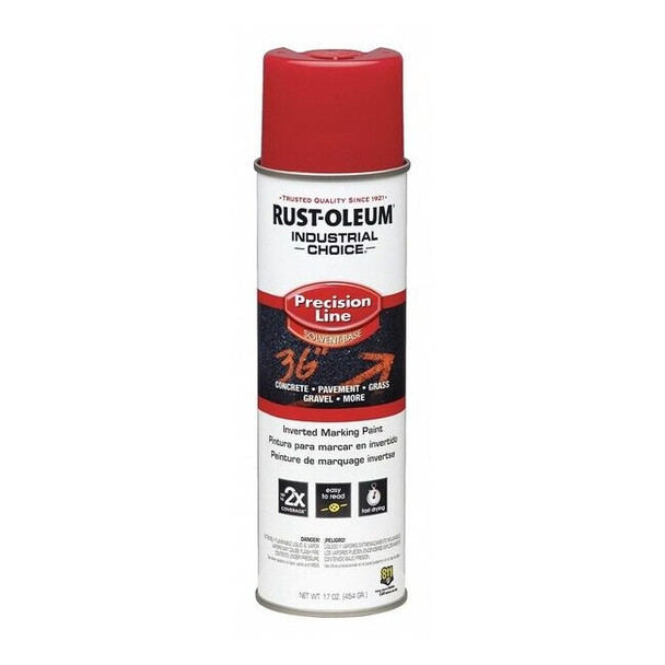 Rust-Oleum Precision Line Marking Paint, Inverted, Safety Red, 17 oz 203029V