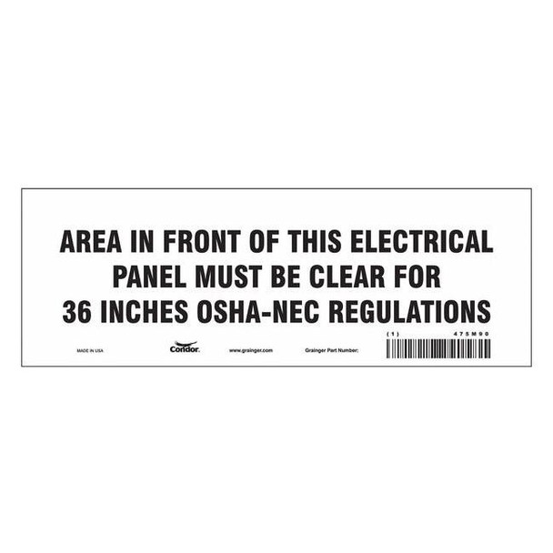 Condor Safety Sign,10" W,3-1/2" H,0.004" Thick, 475M90 475M90