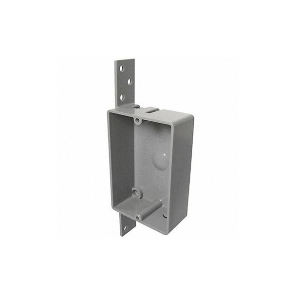 Electrical Box, 8 cu in, Square Box Type, 1 Gang, PVC, Rectangular Shape