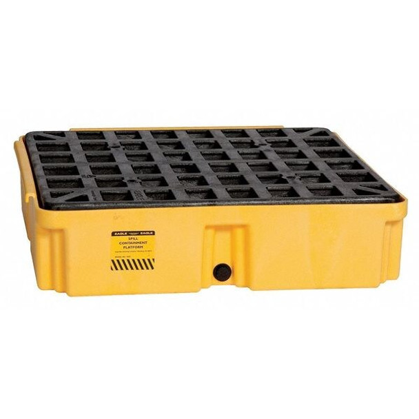 Eagle Mfg Spill Platform,w/Drain,15 gal.,1 Drum 1633D