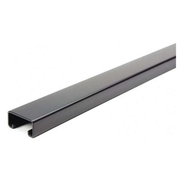 Single Channel Strut, Solid, Steel, Painted, None Hole Size, Black