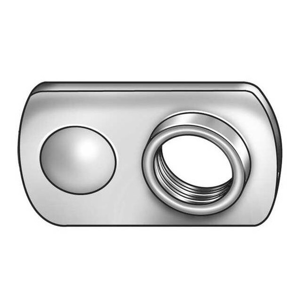 Tab Weld Nut, M6-1.00, Steel, 13 mm Wd, 20.703 mm Lg, 1.297 mm Ht, 50 PK