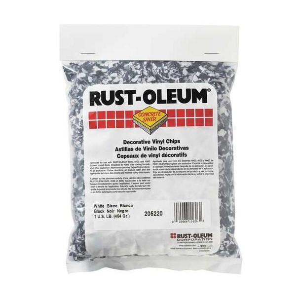 Rust-Oleum Floor Chip, Black/White, Vinyl, 1 lb. 205220