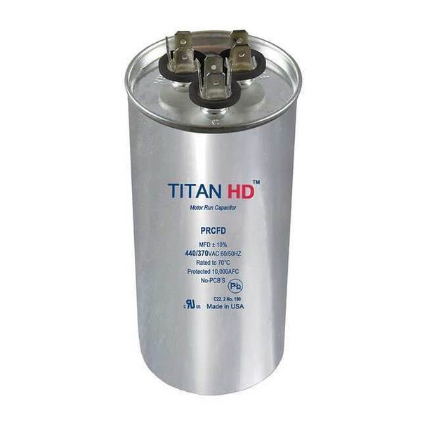 Titan Hd Motor Dual Run Cap,20/5 MFD,440V,Round PRCFD205A