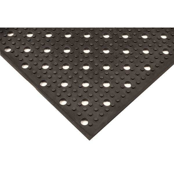 Antifatigue Mat, 4 ft L x 3 ft W, 3/8 in Thickness, Rubber, Sure Traction, Black