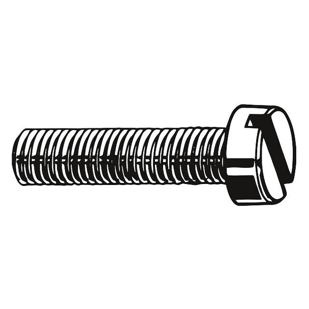 M3-0.50 x 10 mm Slotted Cheese Machine Screw, Plain 18-8 Stainless Steel, 100 PK