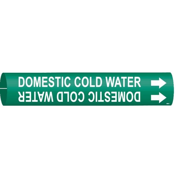 Brady Pipe Marker,Domestic Cold Water,Green, 4048-C 4048-C