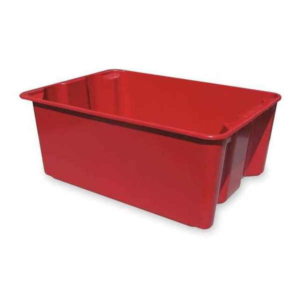 Stack & Nest Storage Container, 15 gal, 25-1/4 in L x 18 in W x 10 in H, Red