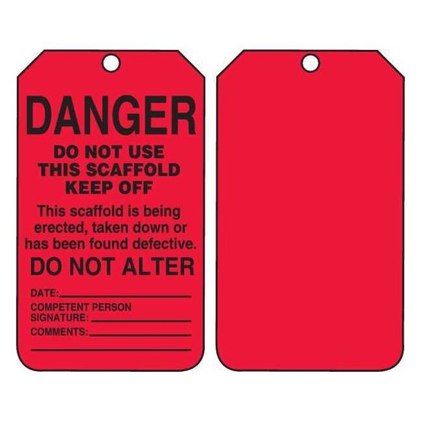 Tag, Scaffold, Cardstock, 5 3/4 in H x 3 1/4 in W, Rectangle, 25 PK