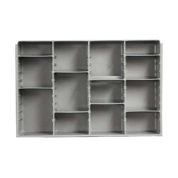 Compartment Drawer Insert with 4 compartments, Polypropylene, 3" H x 18 in W